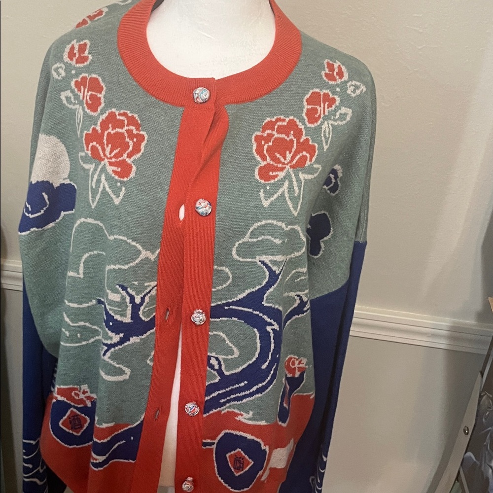 Floral Patterned Cardigan